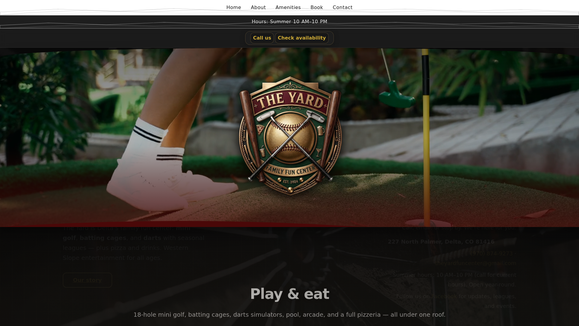 website screenshot of https://the-yard-family-fun-center.pages.dev/