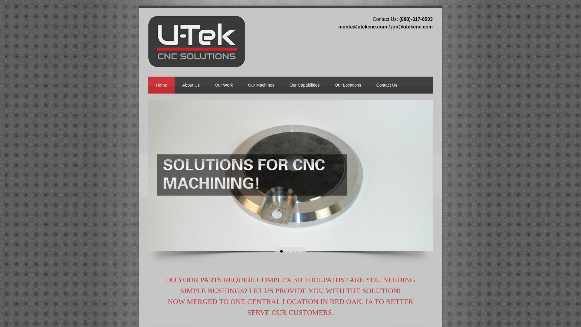 website screenshot of https://u-tekcncsolutions.com