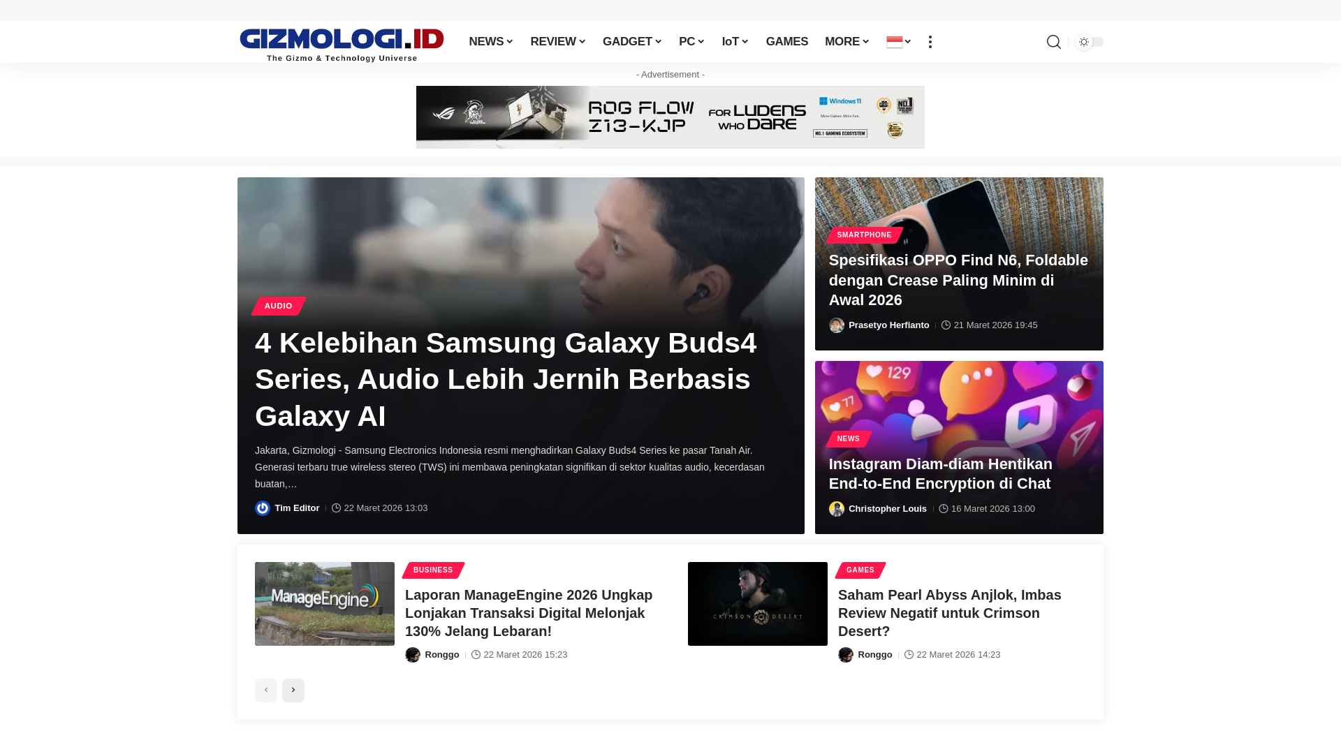 website screenshot of https://gizmologi.id