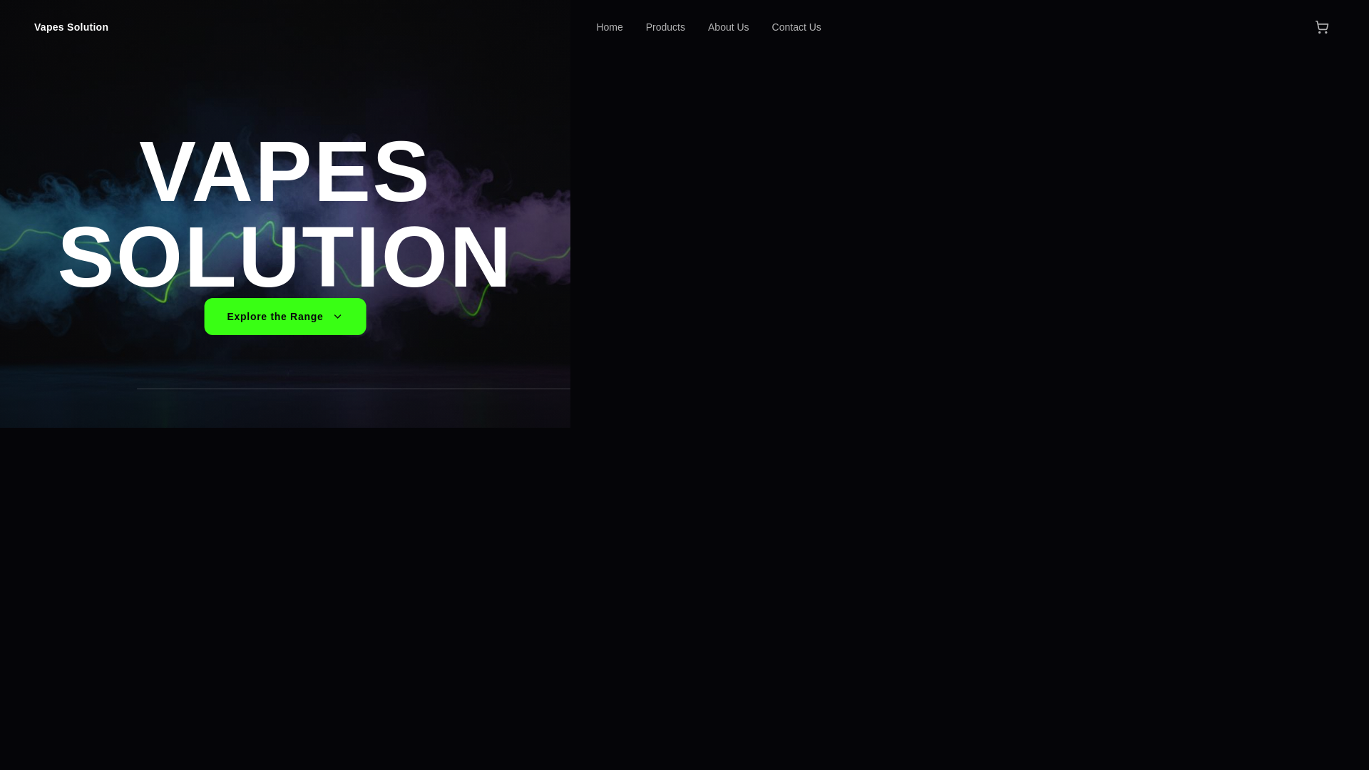 website screenshot of https://vapessolution.co.uk/