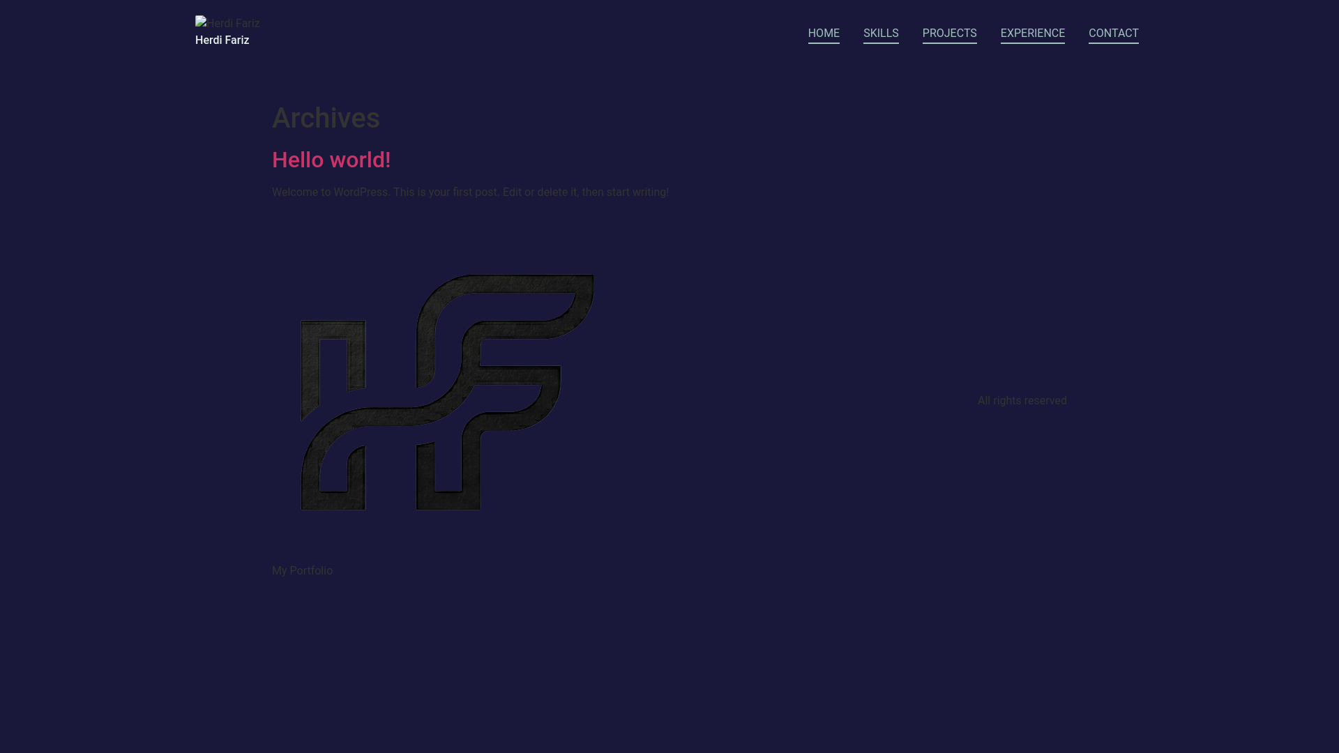 website screenshot of https://herdifariz.my.id/