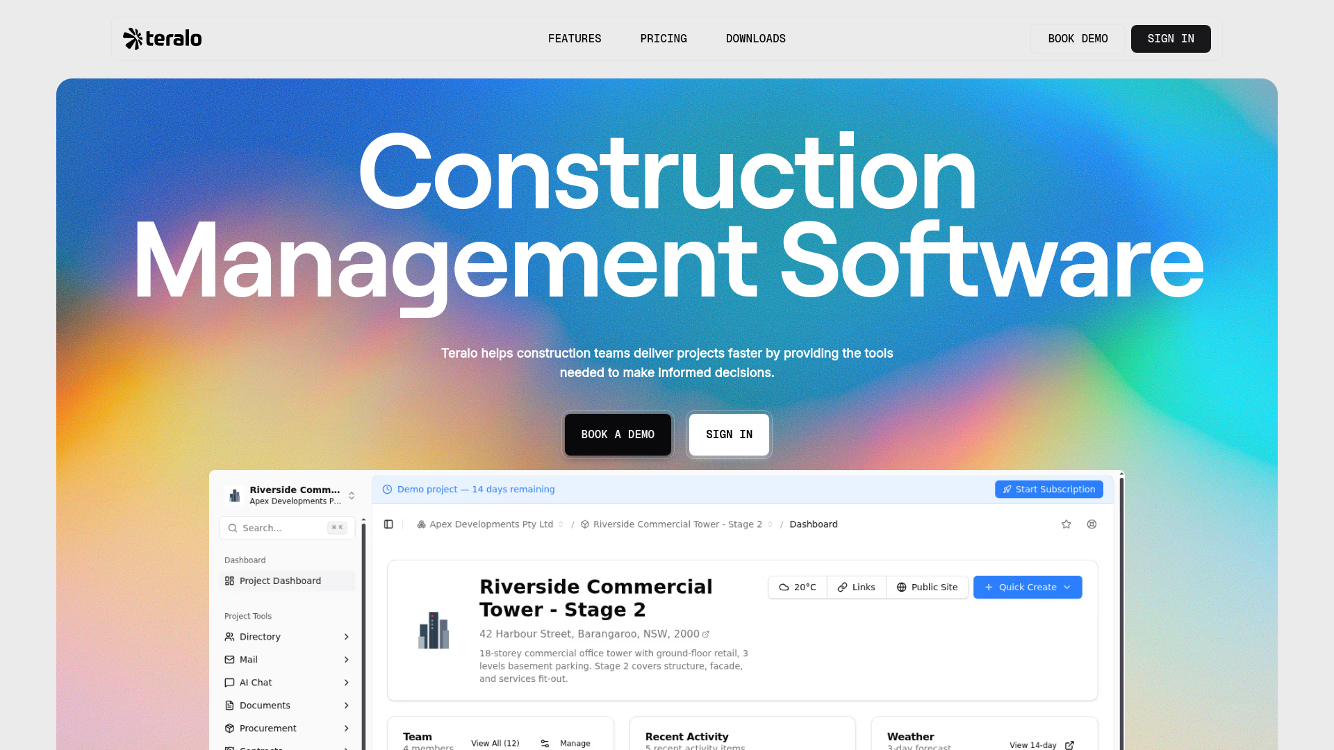 website screenshot of https://teralo.net