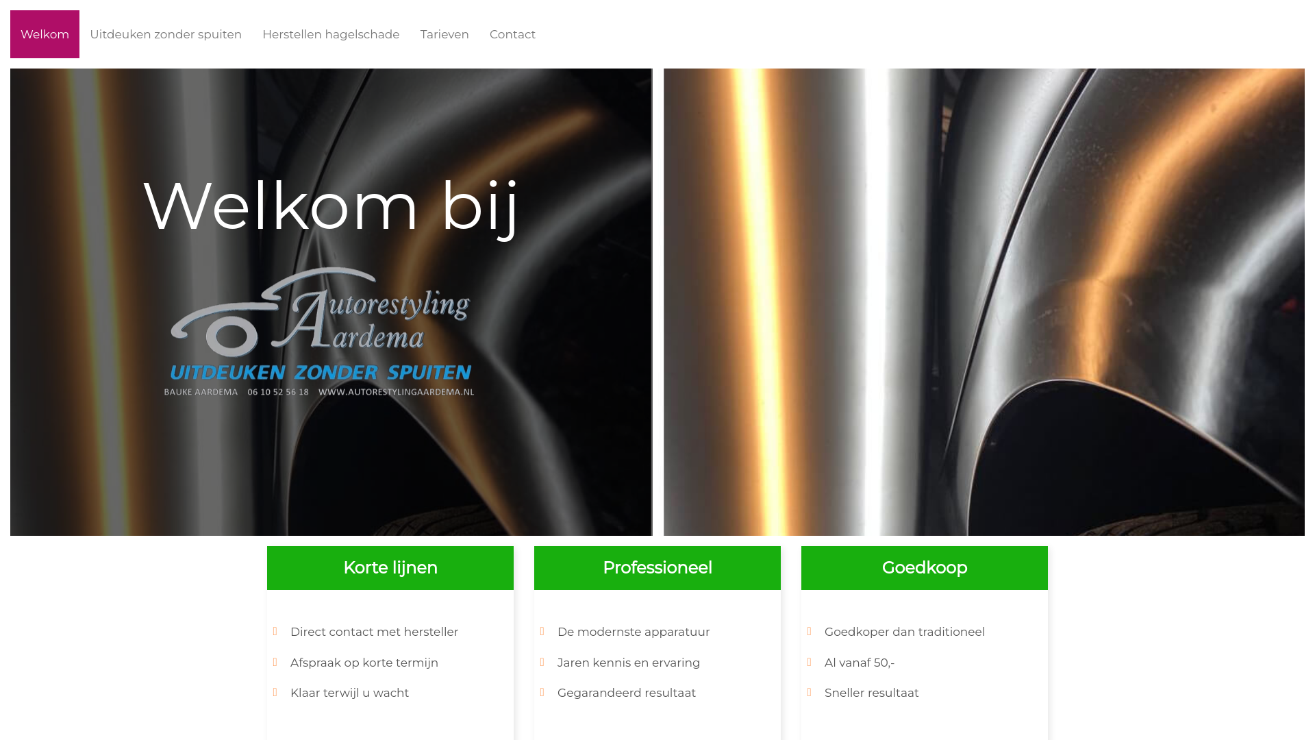 website screenshot of https://autoschadeherstel-roden.nl/