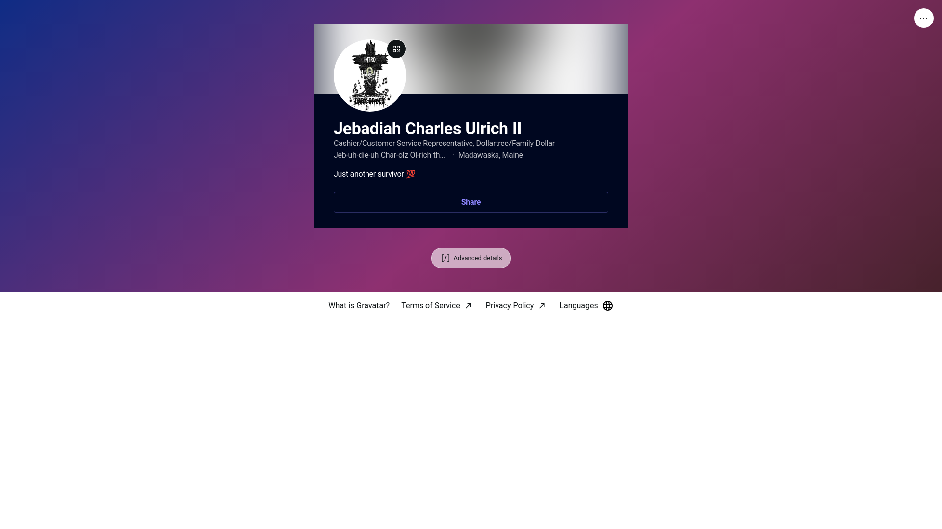 website screenshot of https://jebadiahcharlesulrichii.blog/