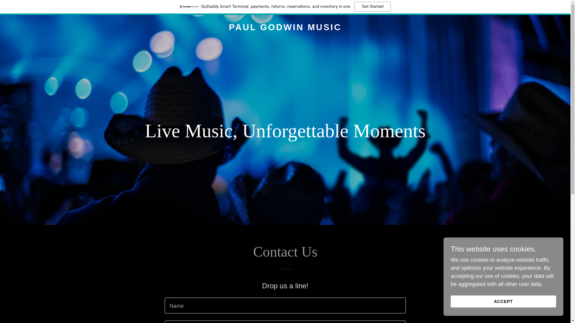 website screenshot of https://paulgodwinmusic.com/