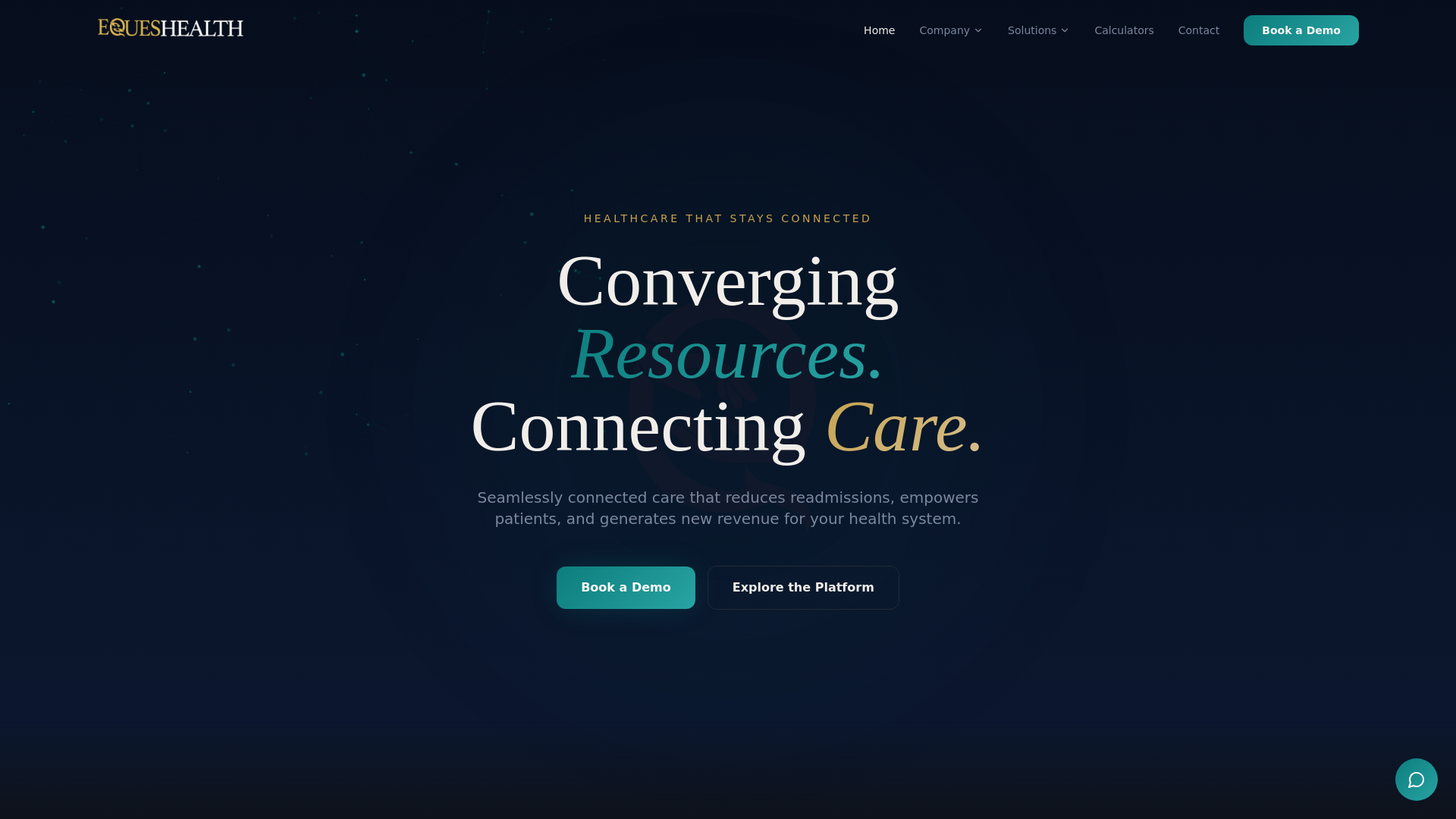 website screenshot of https://equeshealthcare.com