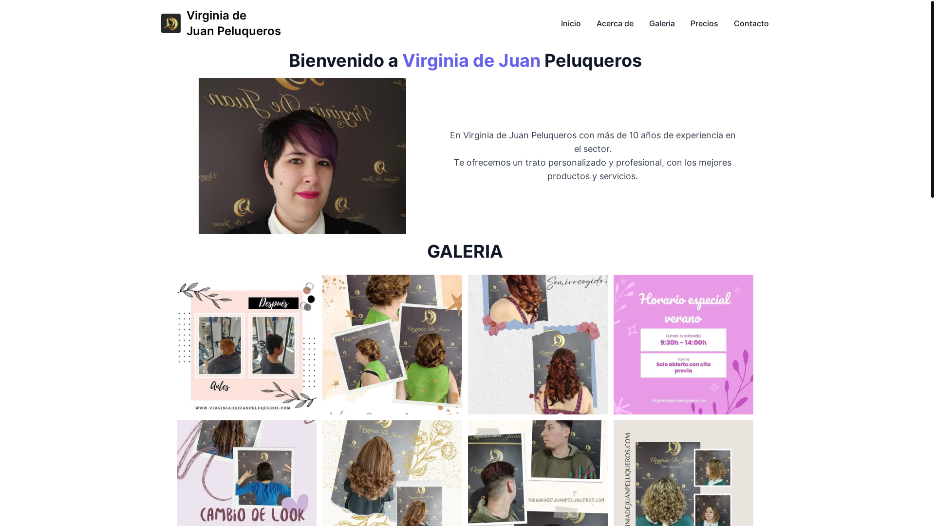 website screenshot of https://virginiadejuanpeluqueros.pages.dev/
