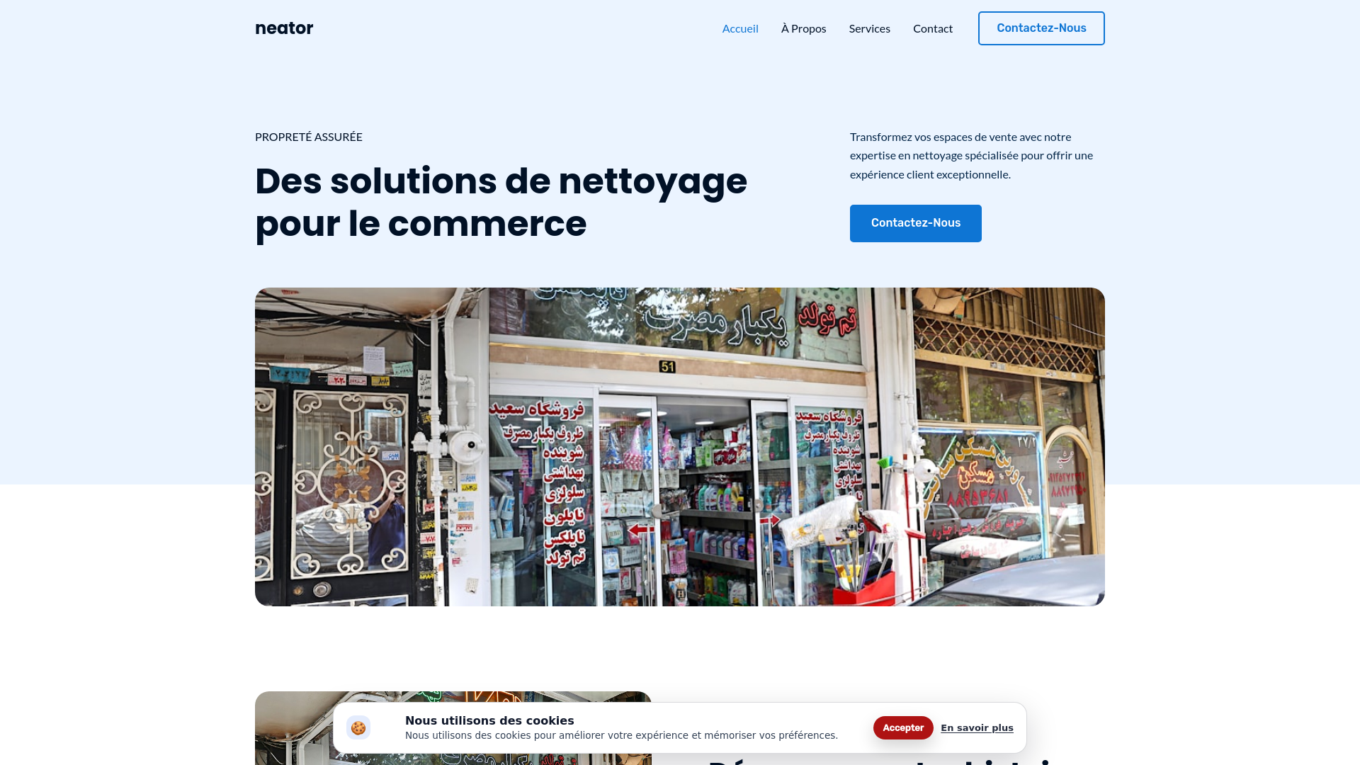 website screenshot of https://neator.company