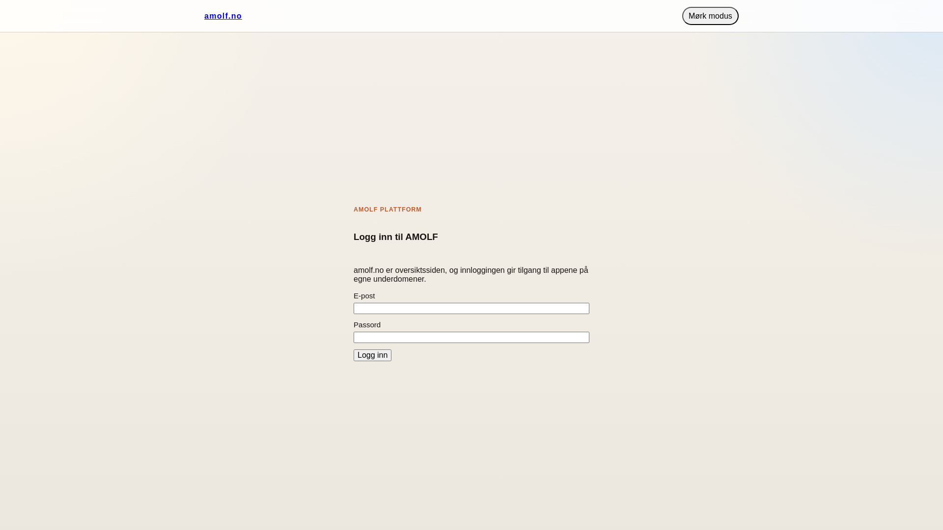 website screenshot of https://amolf.no/