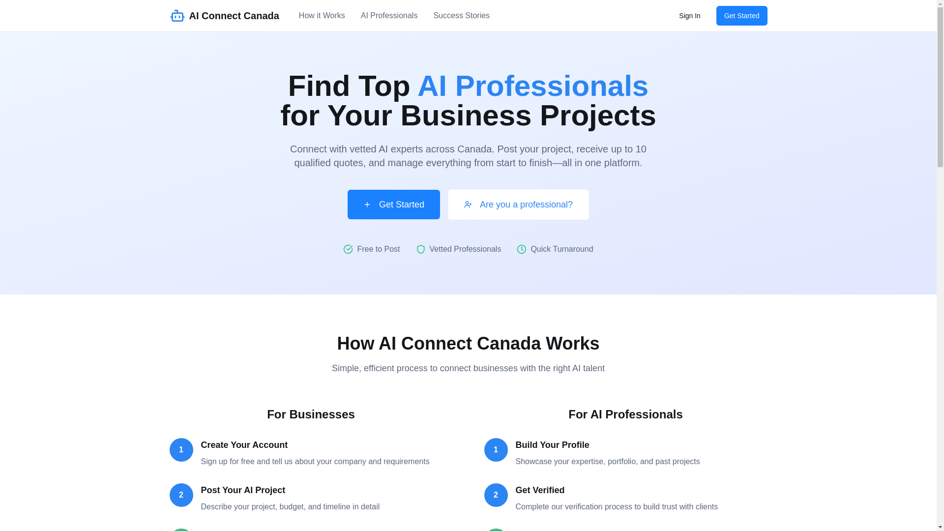 website screenshot of https://aiconnectcanada.com/