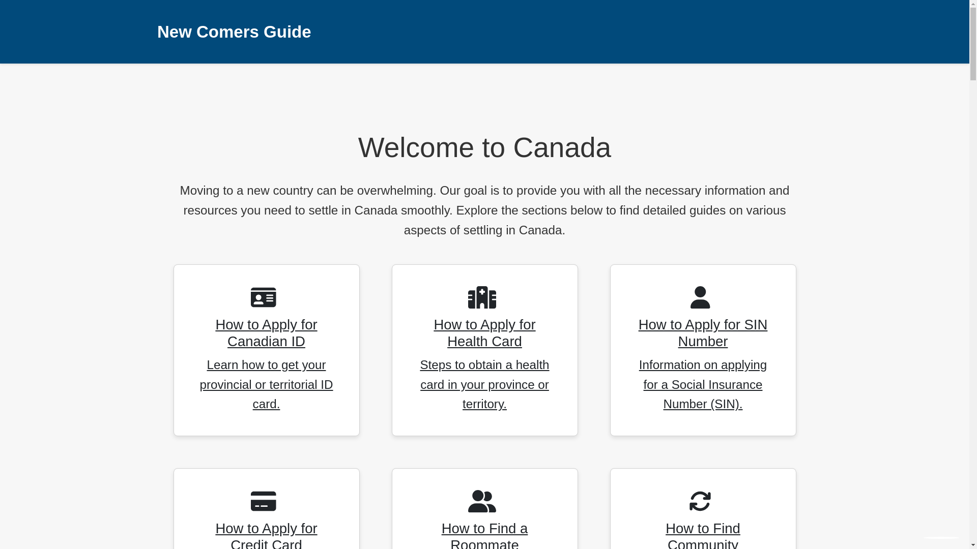 website screenshot of https://canadanewcomersguide.pages.dev/