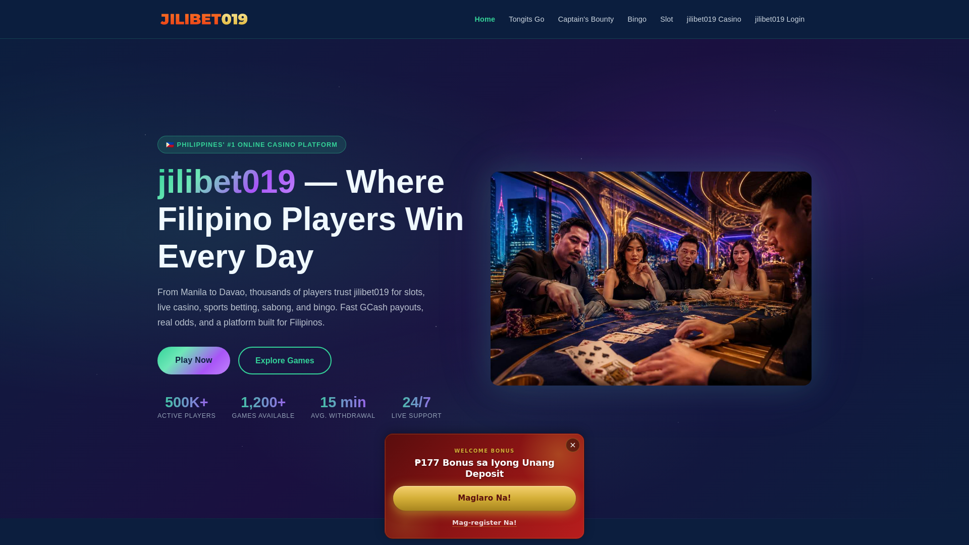 website screenshot of https://jilibet019.net/