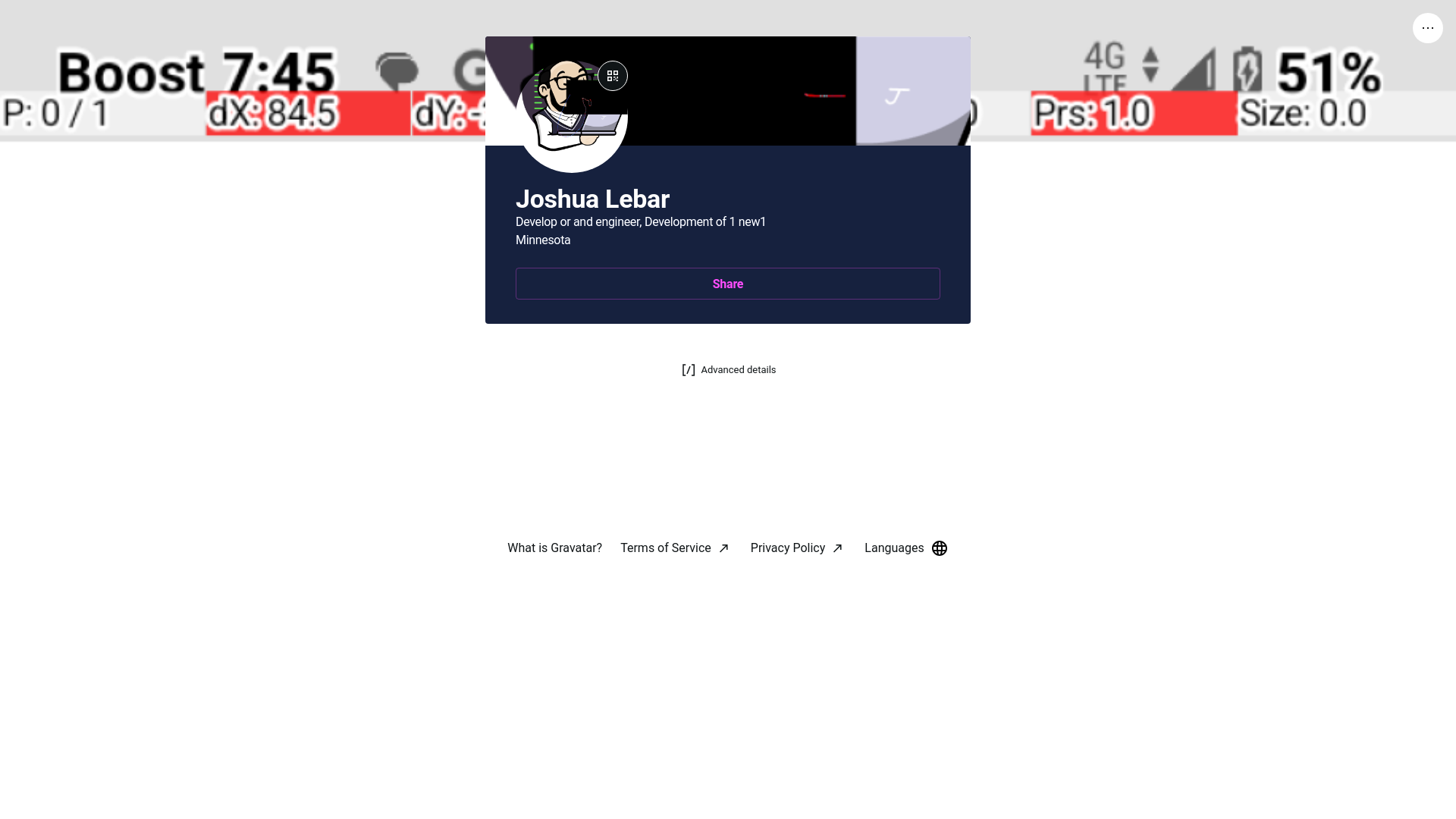 website screenshot of https://josh2become1great.link/