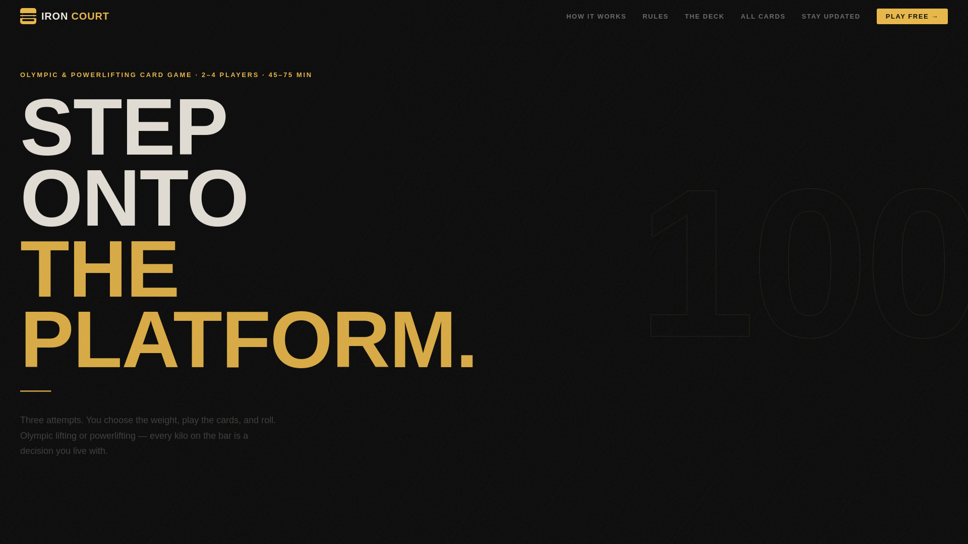 website screenshot of https://ironcourt.gg/