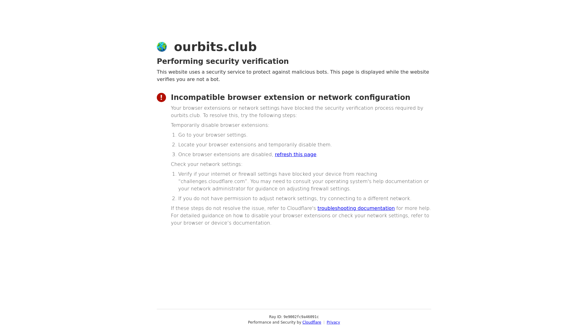 website screenshot of https://ourbits.club/