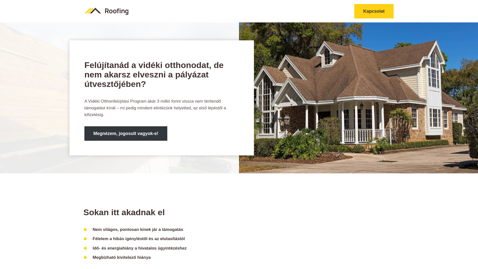 website screenshot of https://felujitastamogatasok.hu