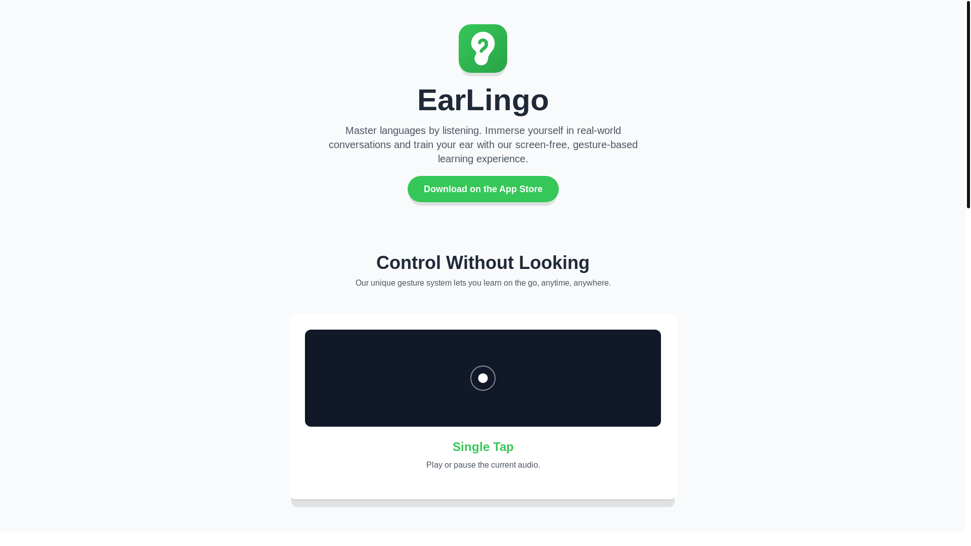 website screenshot of https://earlingo-frontend.pages.dev/