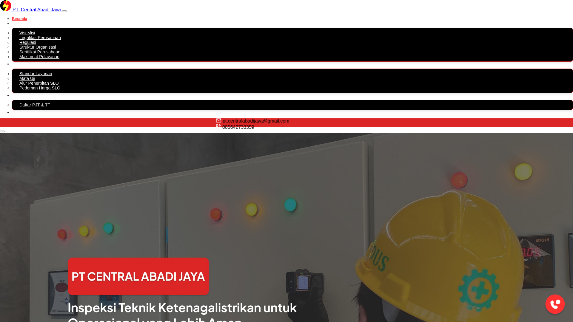 website screenshot of https://centralabadijaya.com/