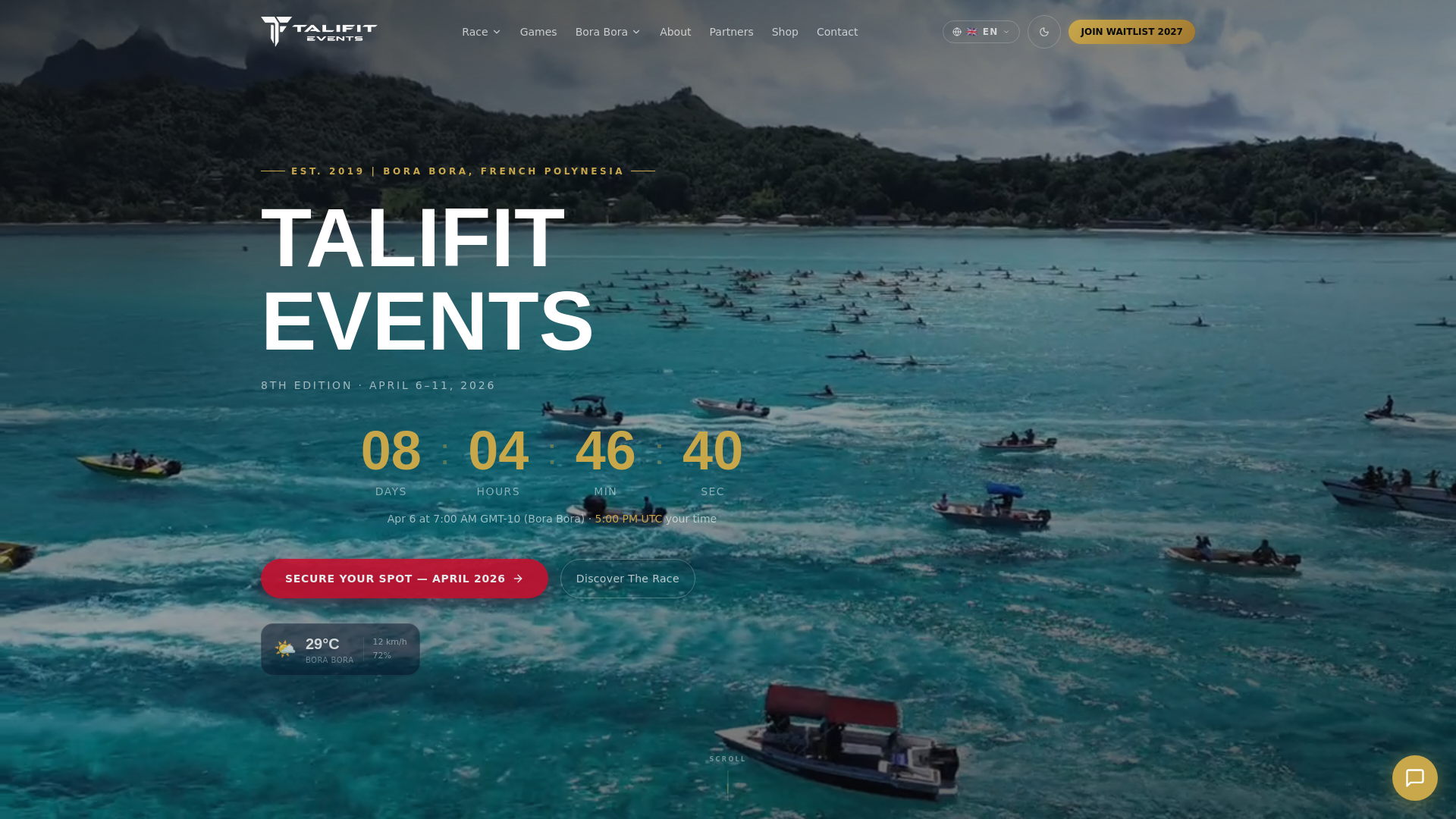 website screenshot of https://talifitevents2026.pages.dev/