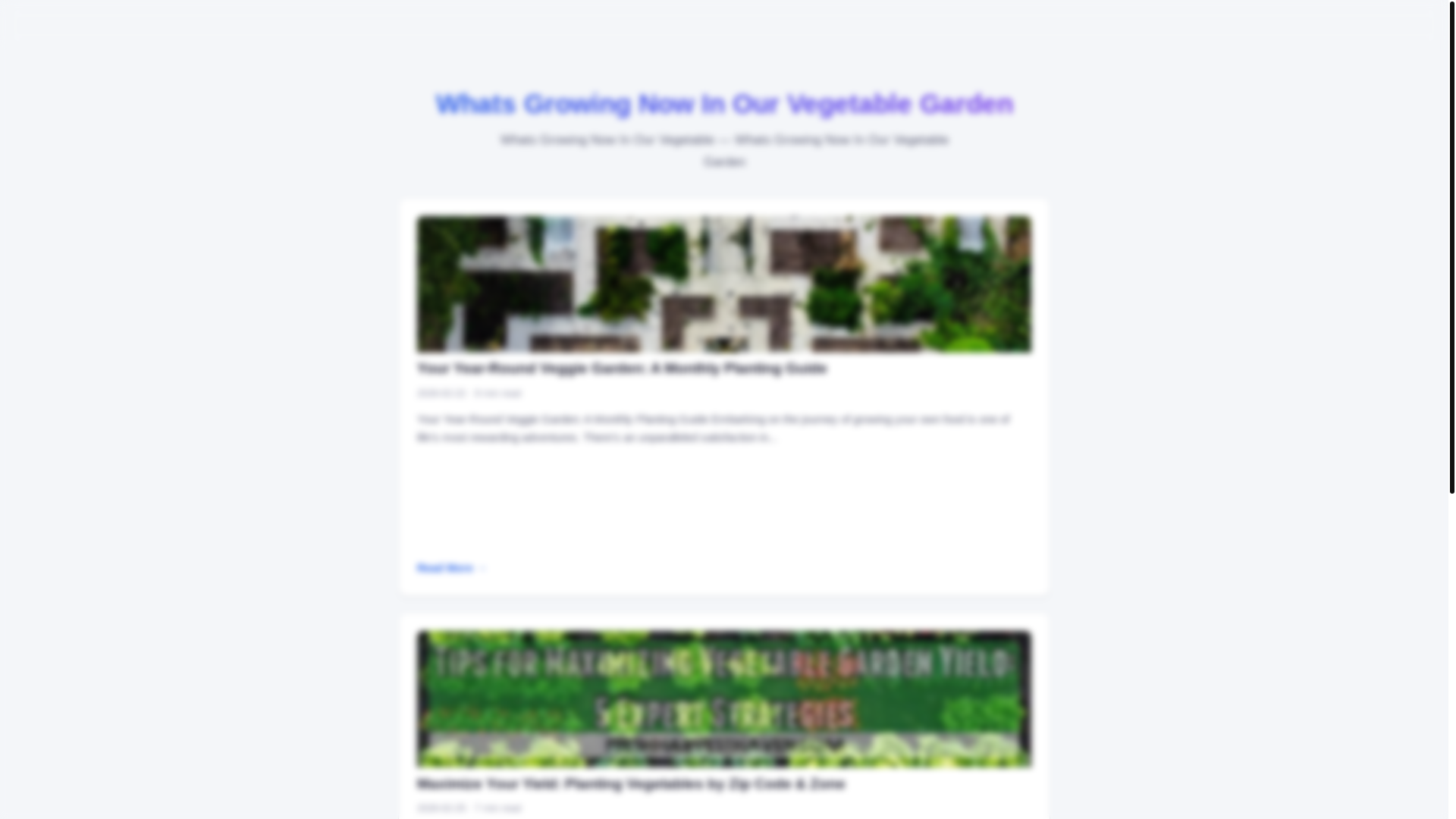 website screenshot of https://whats-growing-now-in-our-vegetable-garden.pages.dev/