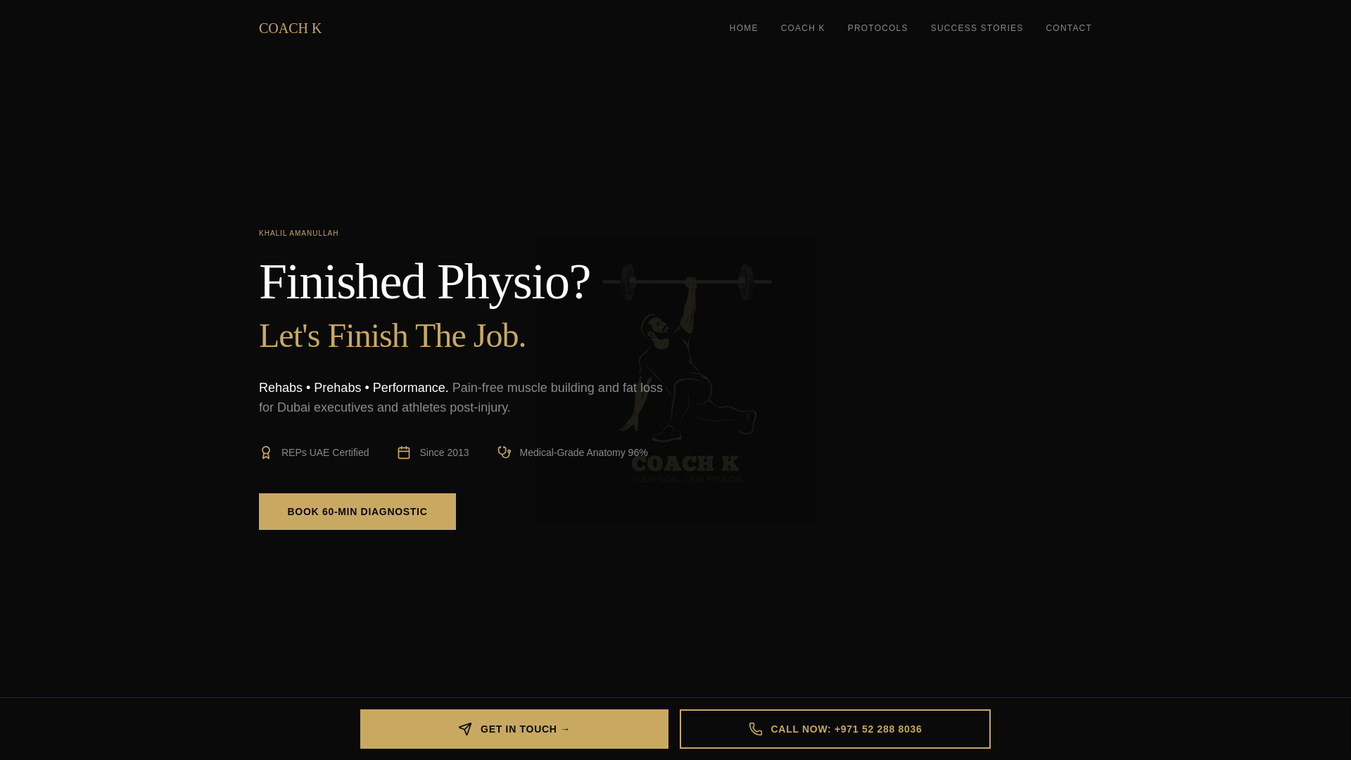 website screenshot of https://khalilfitness.ae