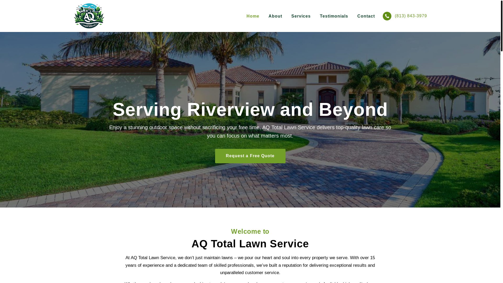 website screenshot of https://aqtotallawnservice.com/