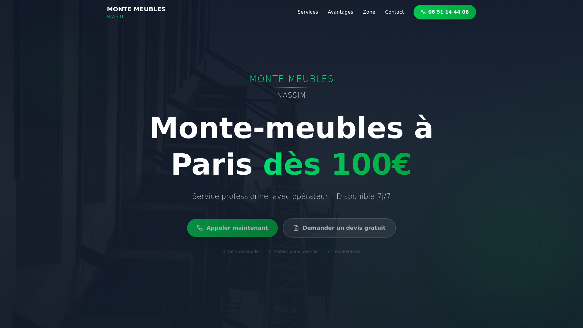 website screenshot of https://monte-meubles-nassim.fr
