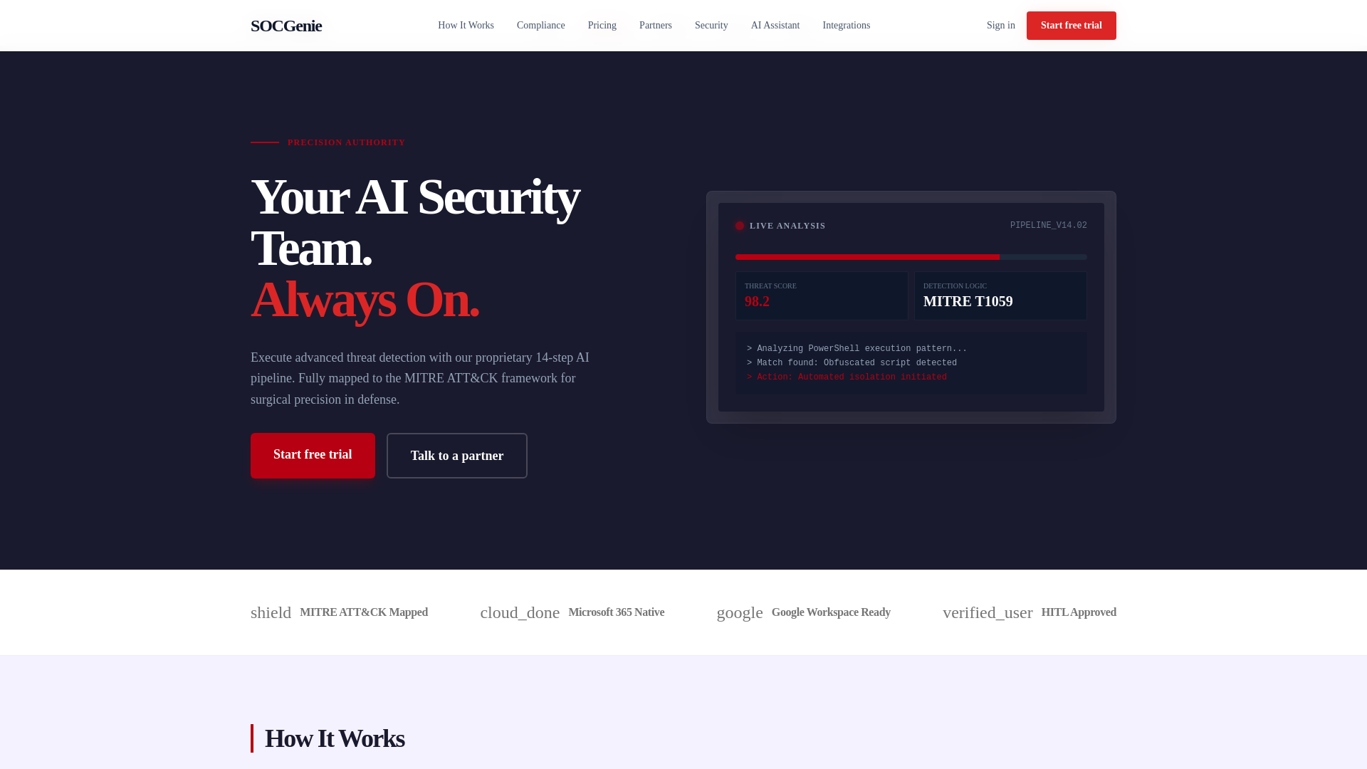 website screenshot of https://socgenie-website.pages.dev/