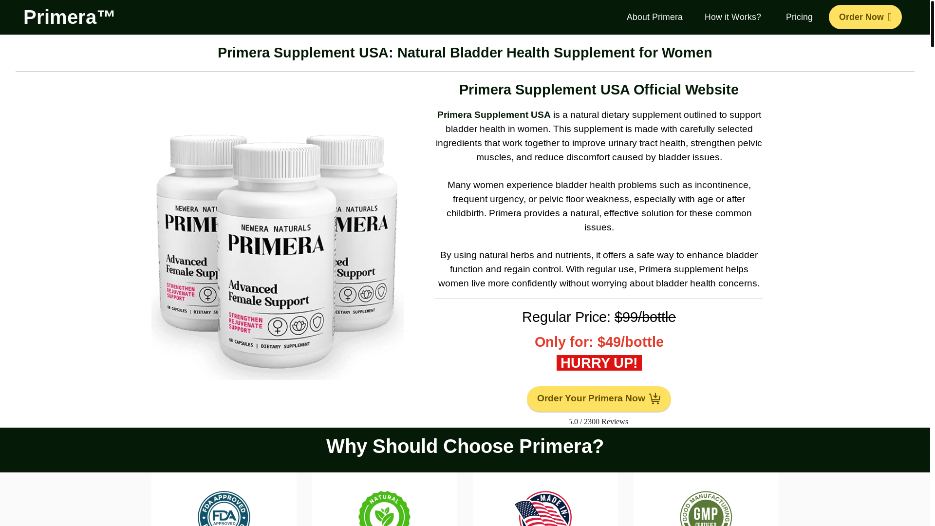 website screenshot of https://primera-supplement.com/