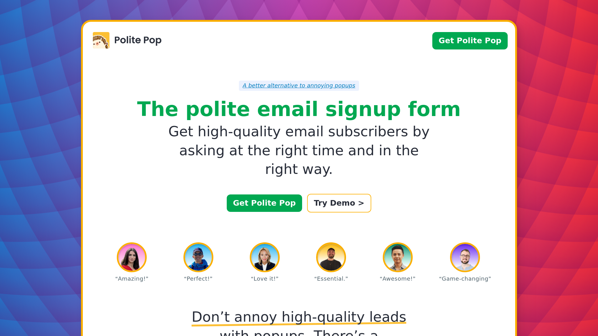 website screenshot of https://polite-pop.pages.dev/