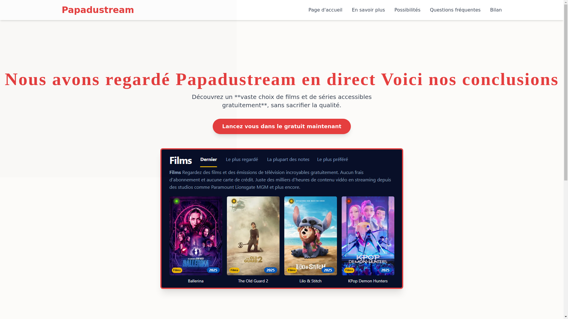 website screenshot of https://papadustream-b149.pages.dev/