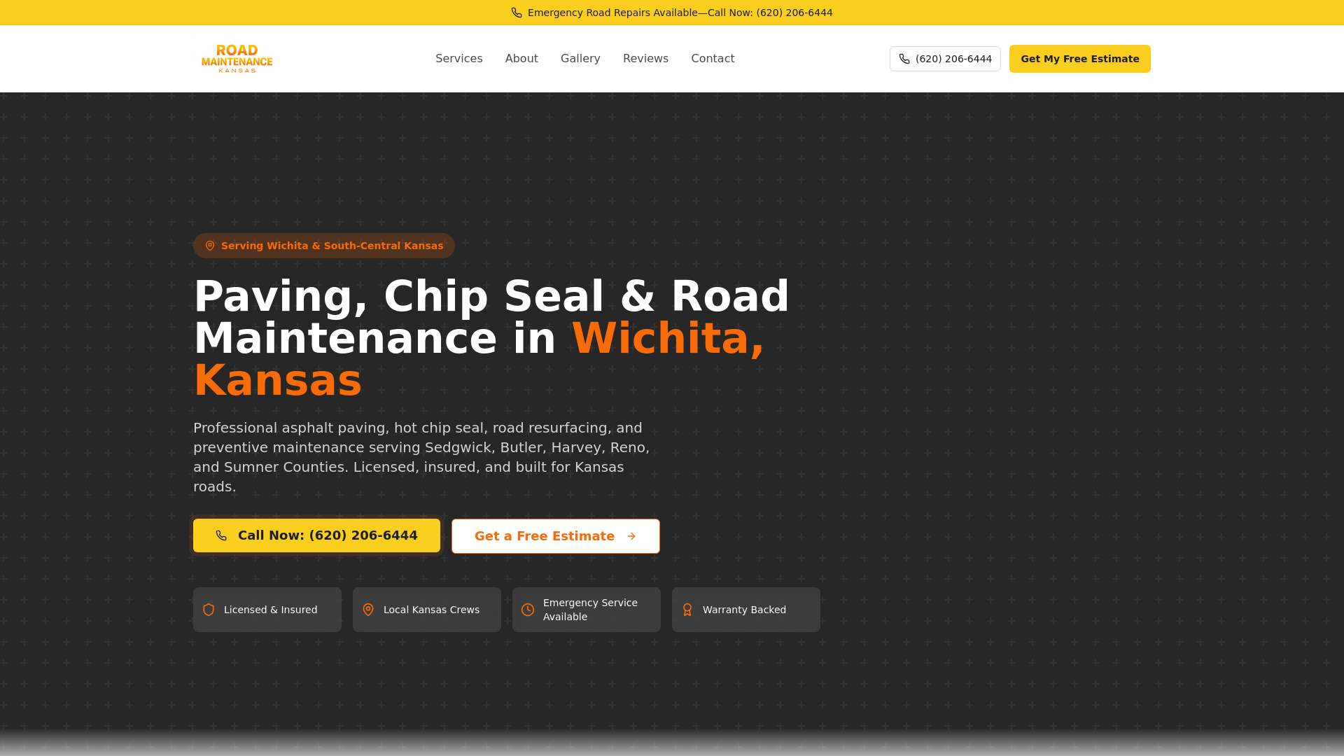 website screenshot of https://roadsmaintenance.com/