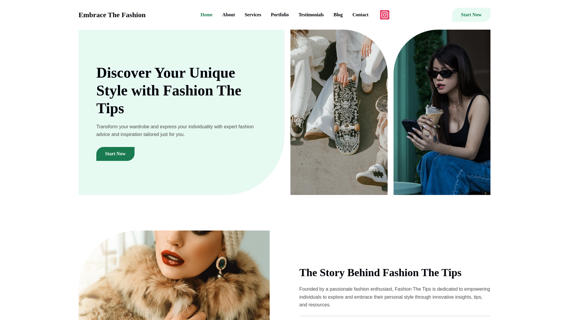 website screenshot of https://embracethefashion.com