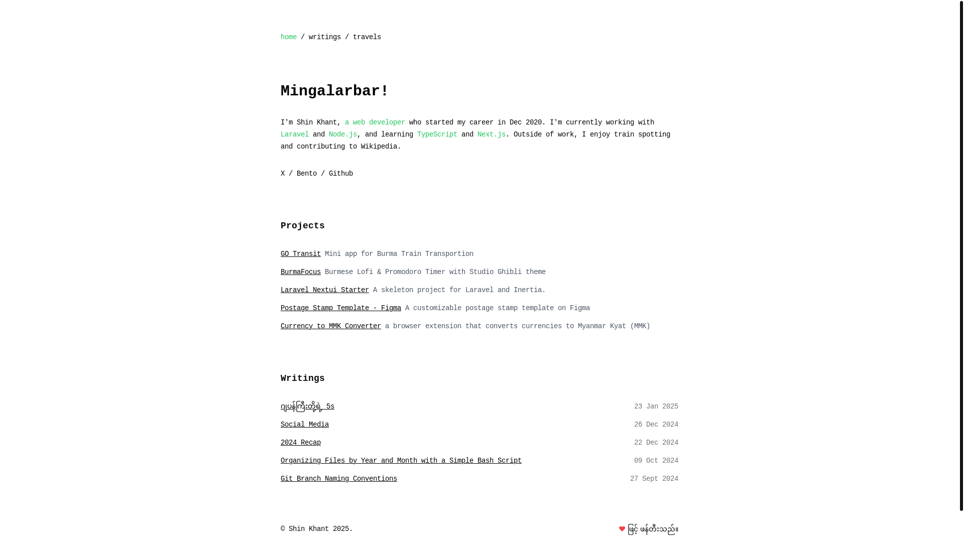 website screenshot of https://shinkhantmaung.pages.dev/