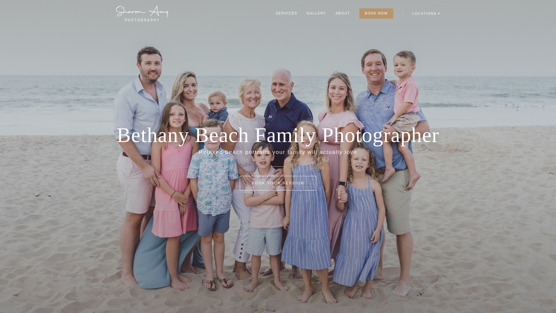 website screenshot of https://bethanybeachfamilyphotographer.com
