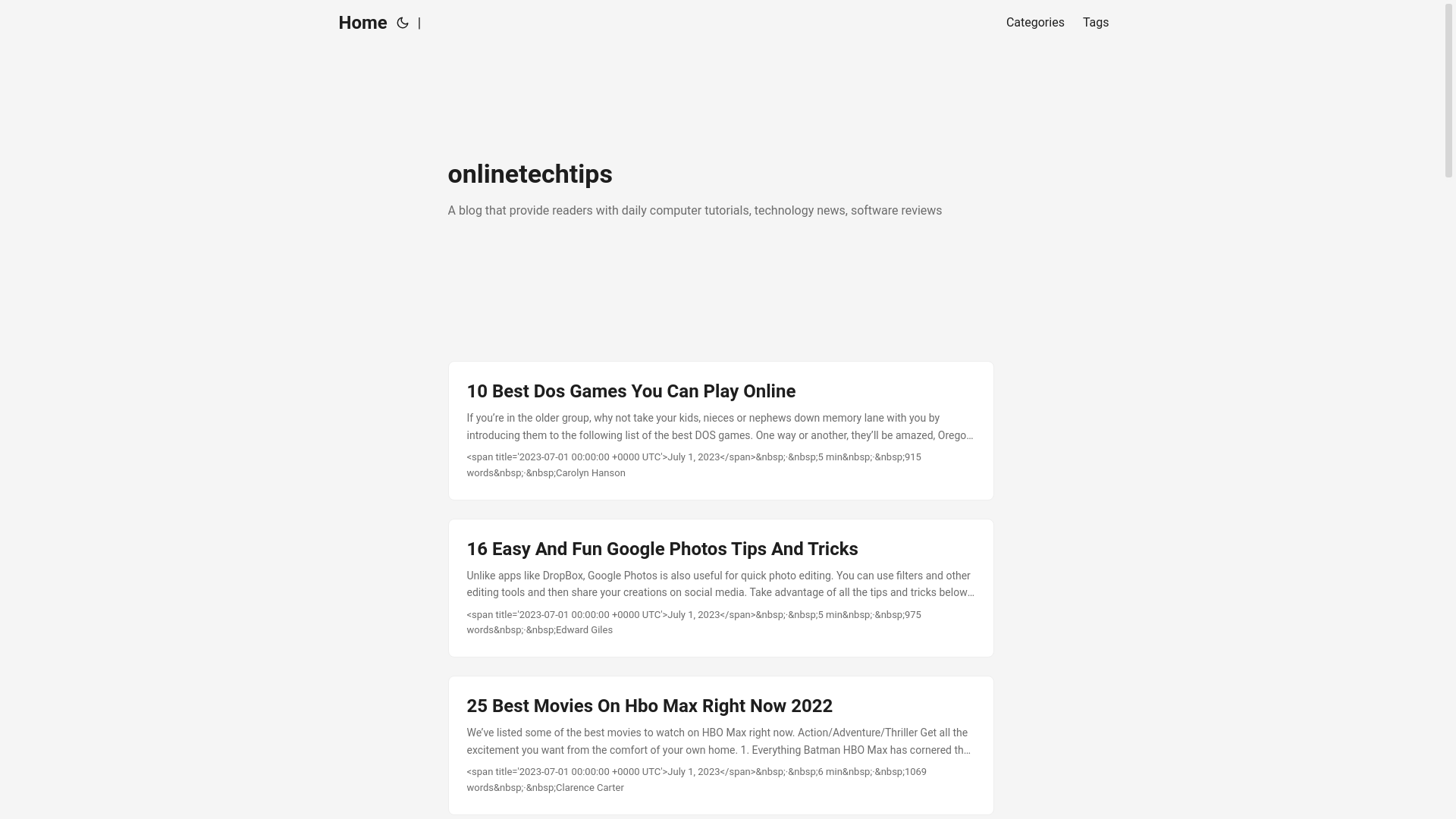website screenshot of https://onlinetechtips25.pages.dev/