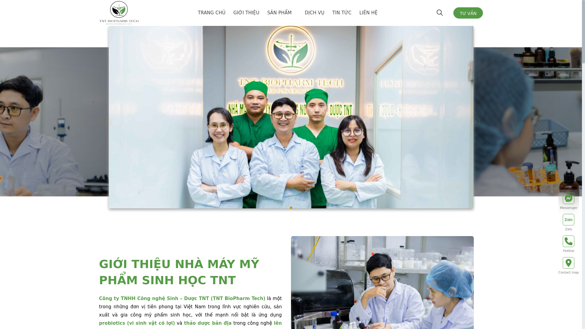 website screenshot of https://congnghesinhduoctnt.com/