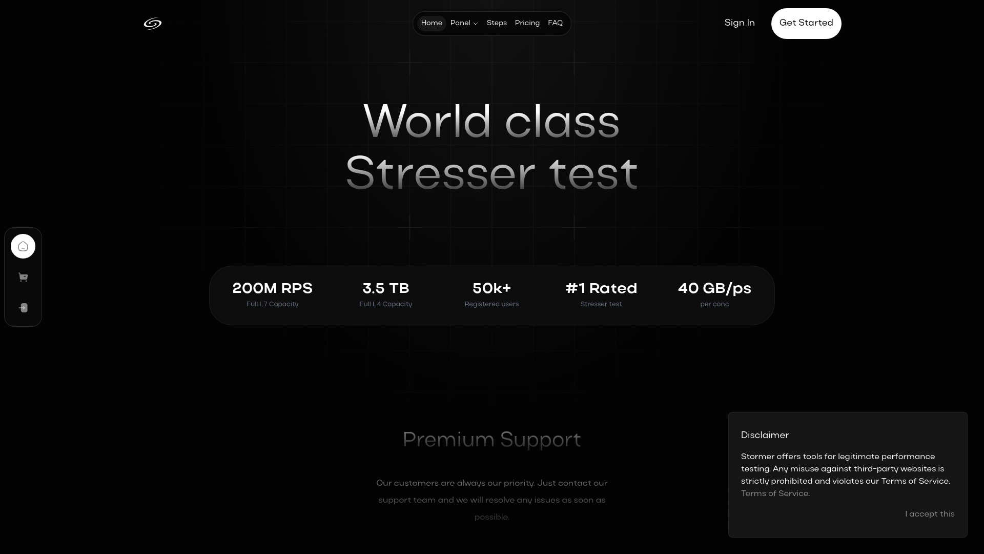 website screenshot of https://stormer.su