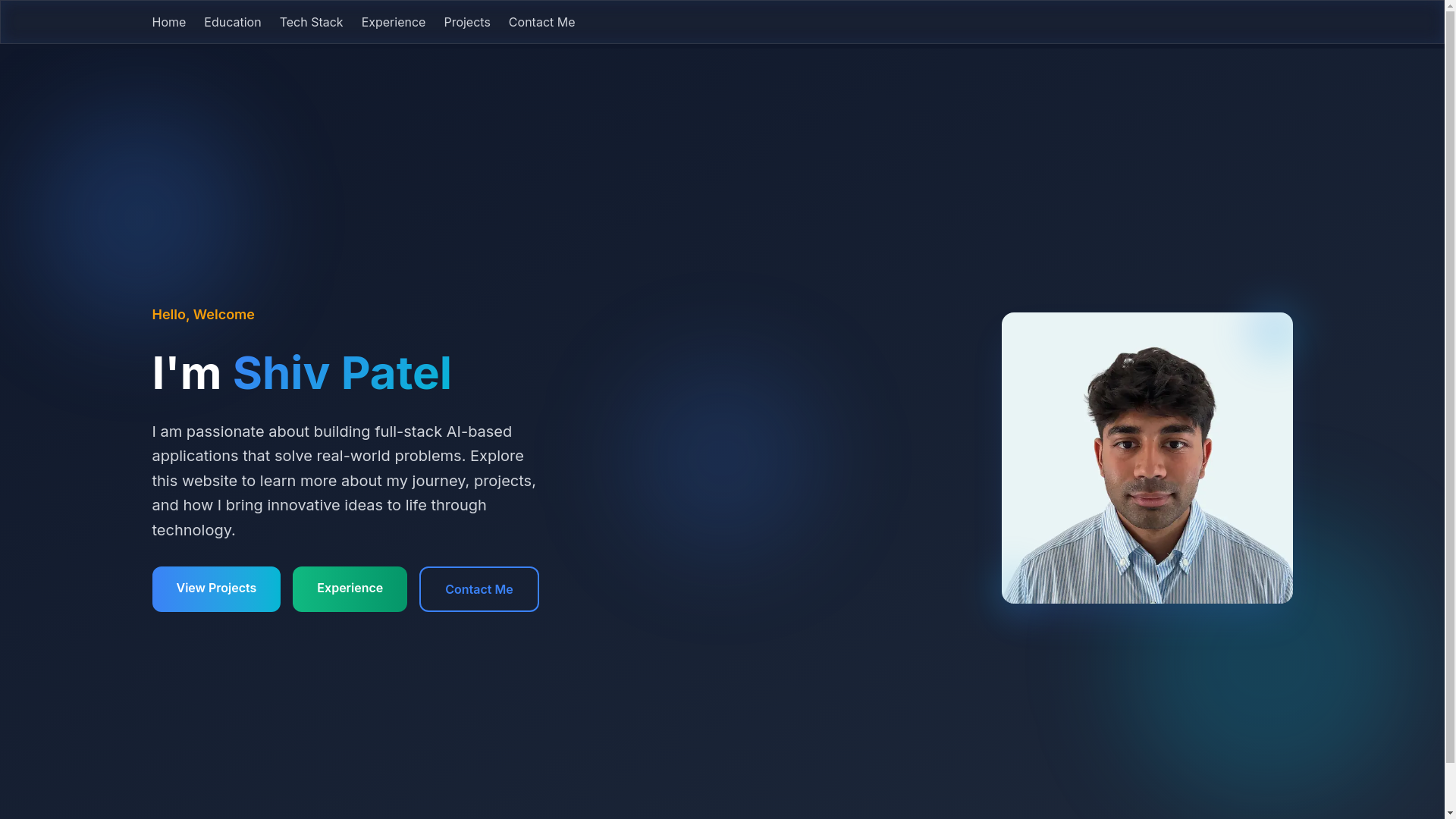 website screenshot of https://shivpatelporfolio.com/