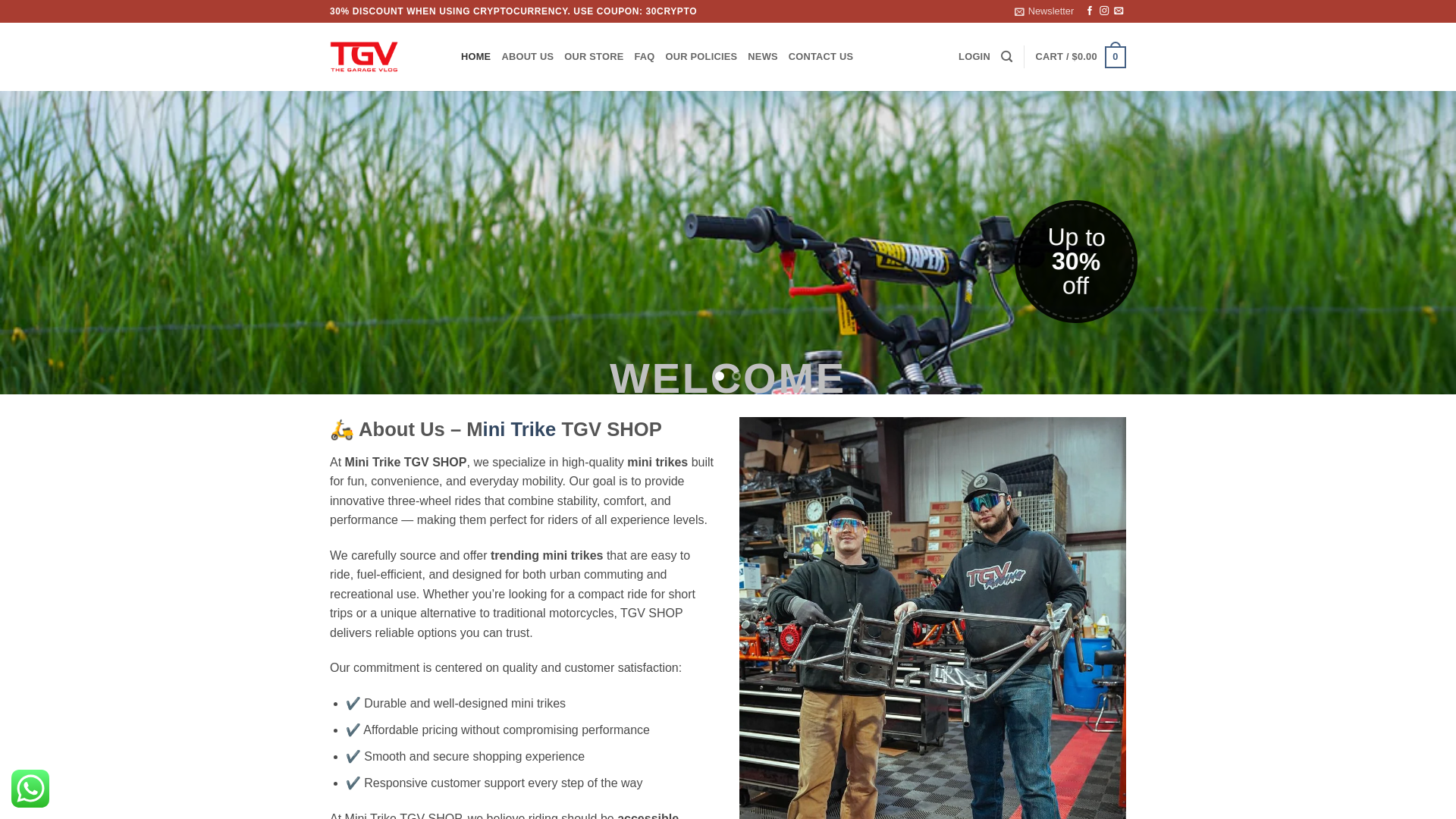 website screenshot of https://minitriketgv.shop