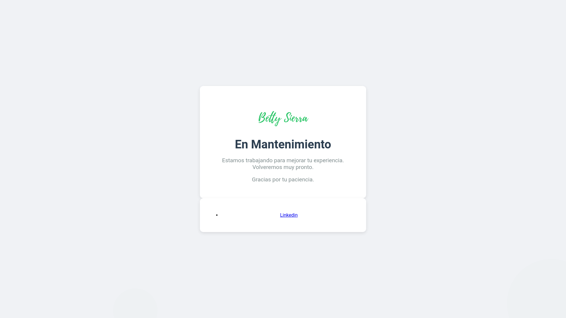website screenshot of https://mantenimientobetty02.pages.dev/