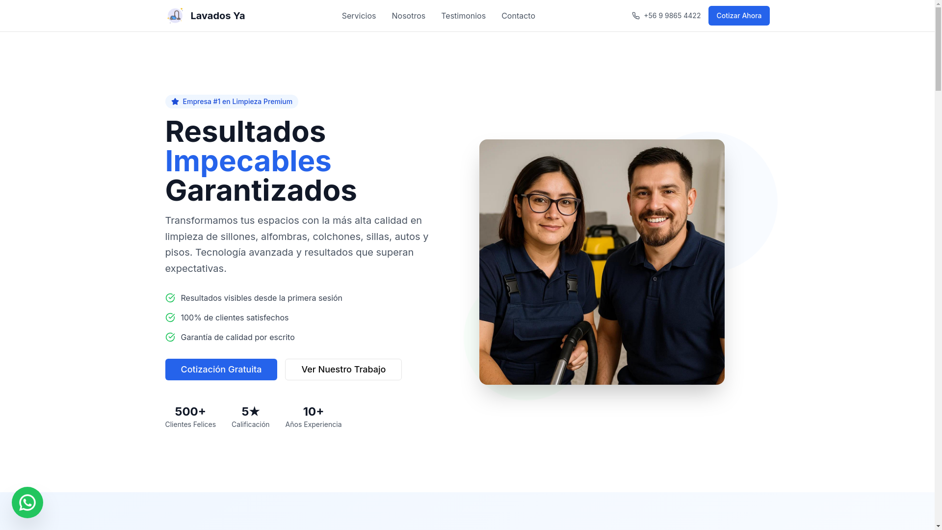 website screenshot of https://lavadosya.cl/