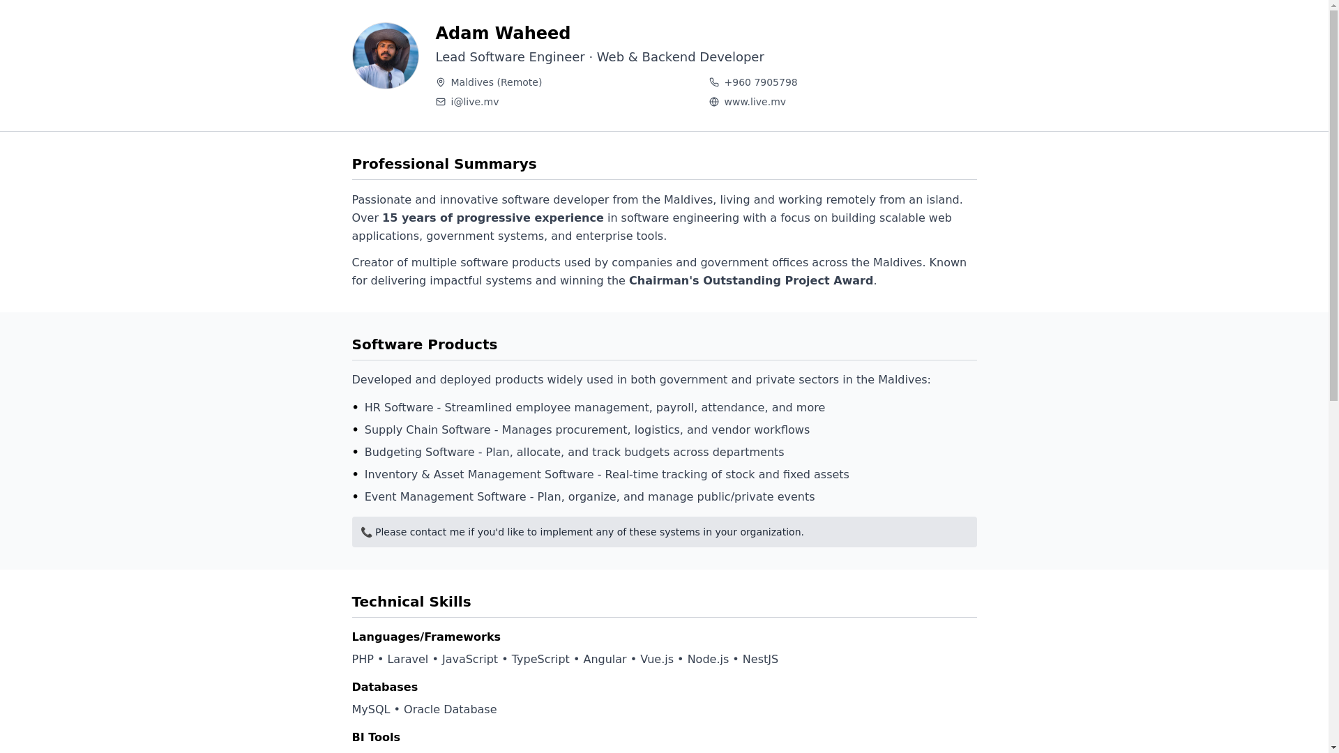 website screenshot of https://profile-adamwaeed-dev.pages.dev/