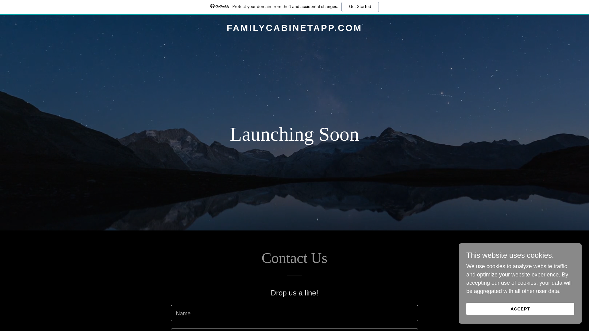 website screenshot of https://familycabinetapp.com/