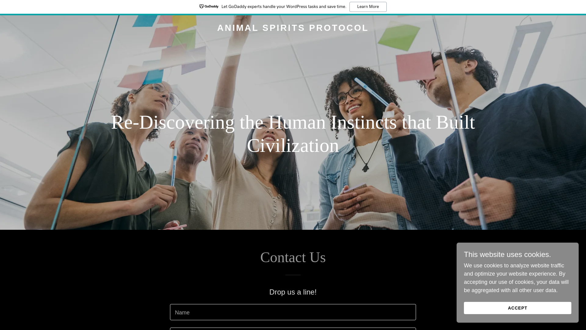 website screenshot of https://animalspiritsprotocol.com