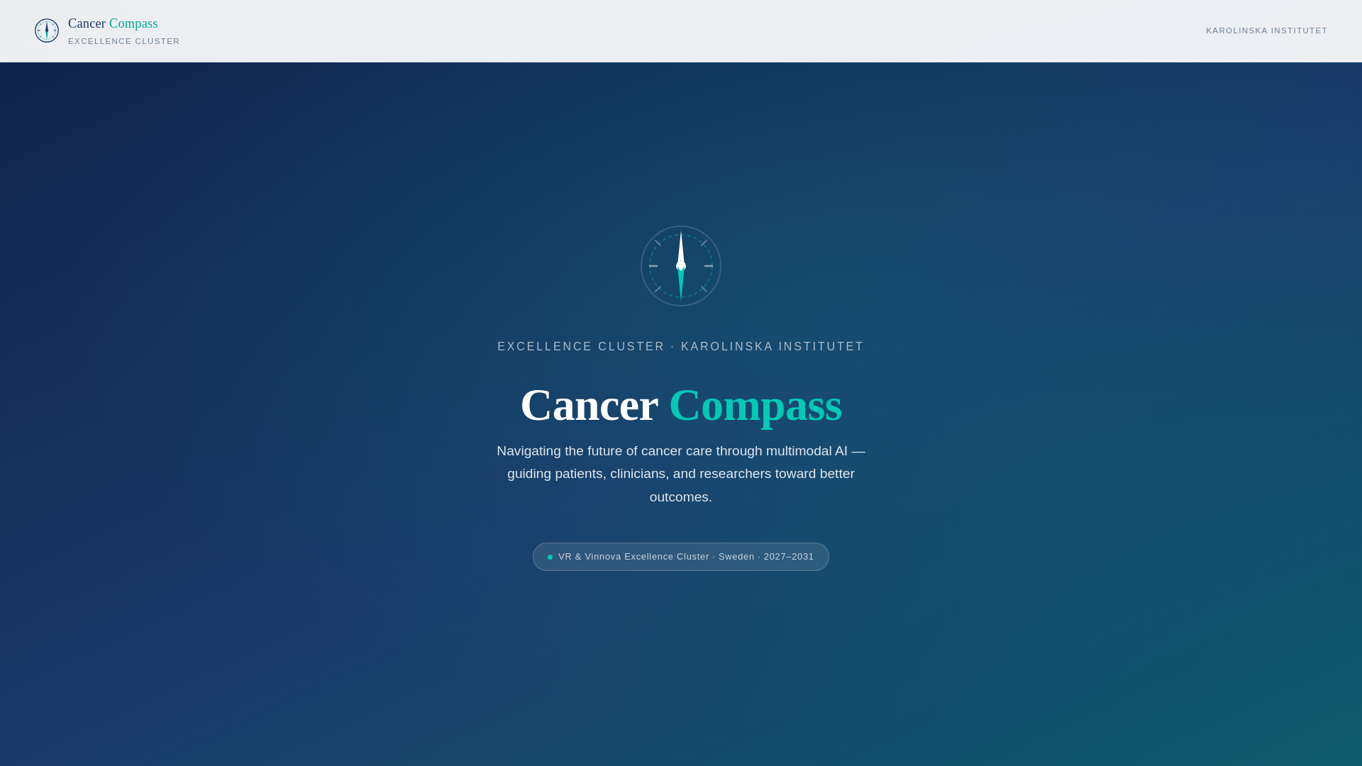 website screenshot of https://cancercompass.se/