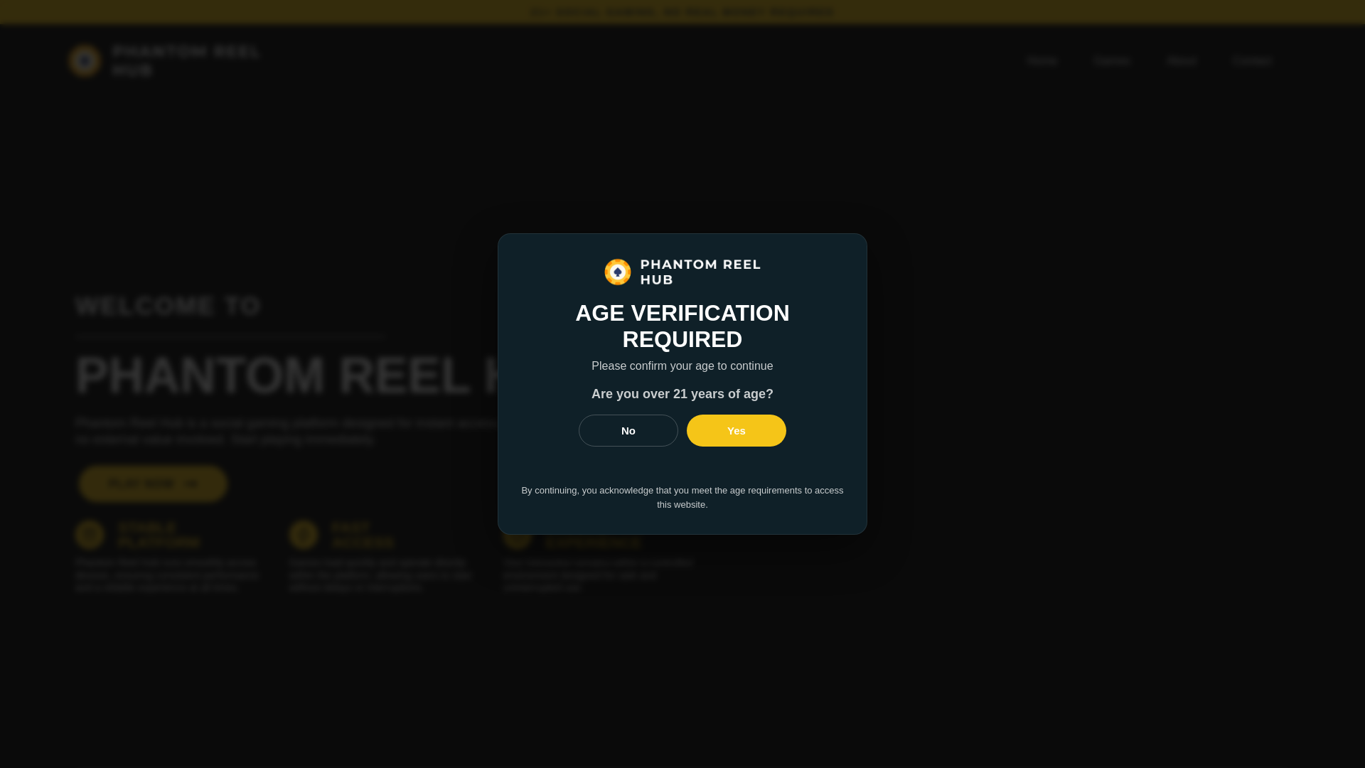 website screenshot of https://phantomreelhub.net/