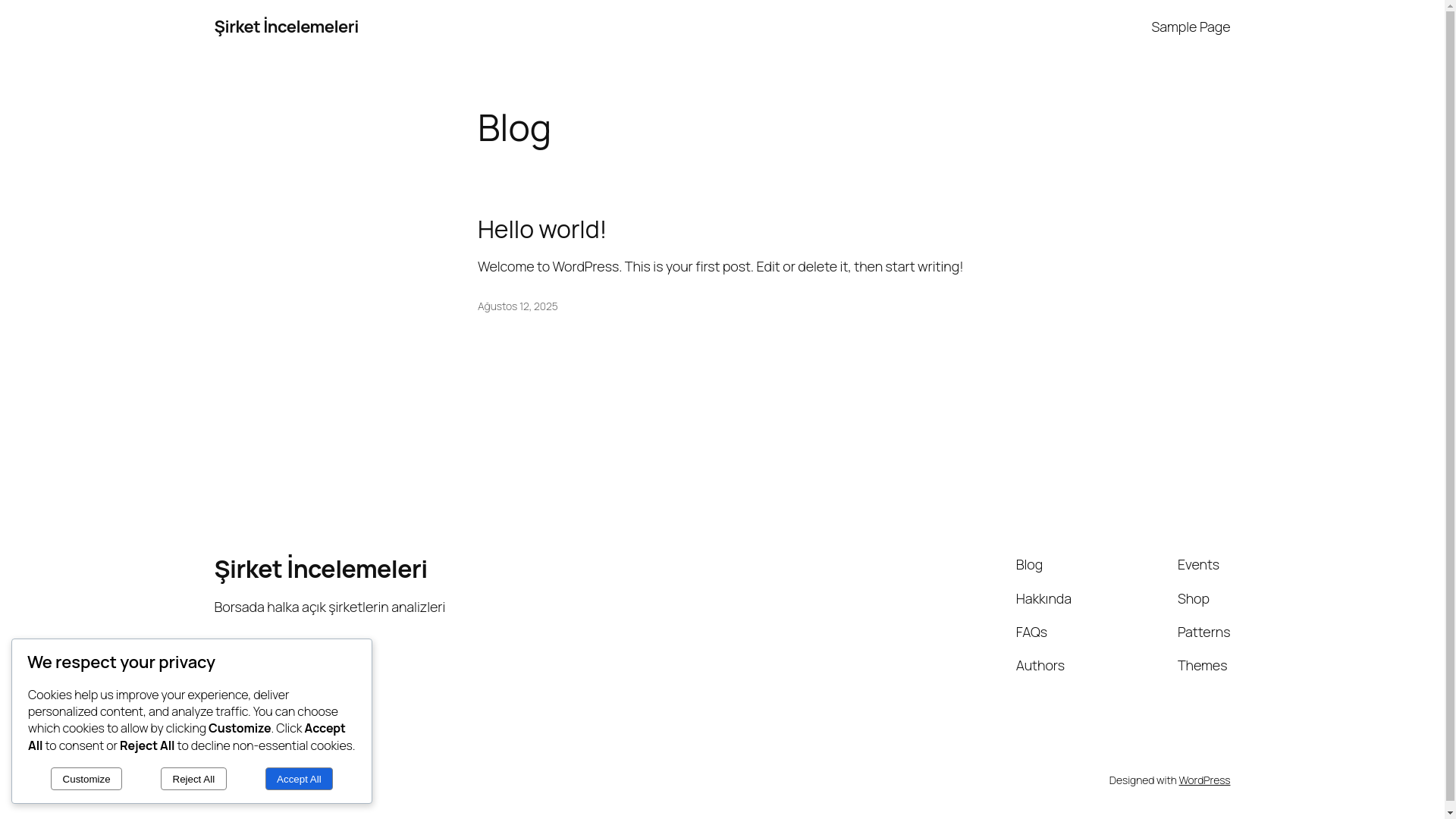 website screenshot of https://sirketincelemeleri.com/