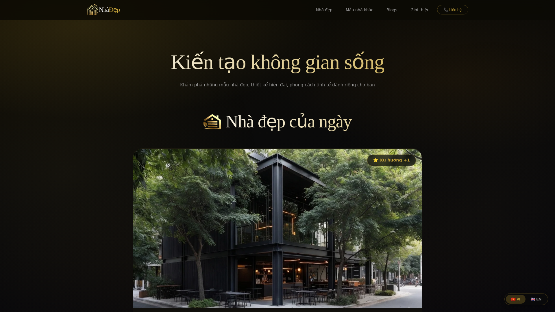 website screenshot of https://nhadepviet.org