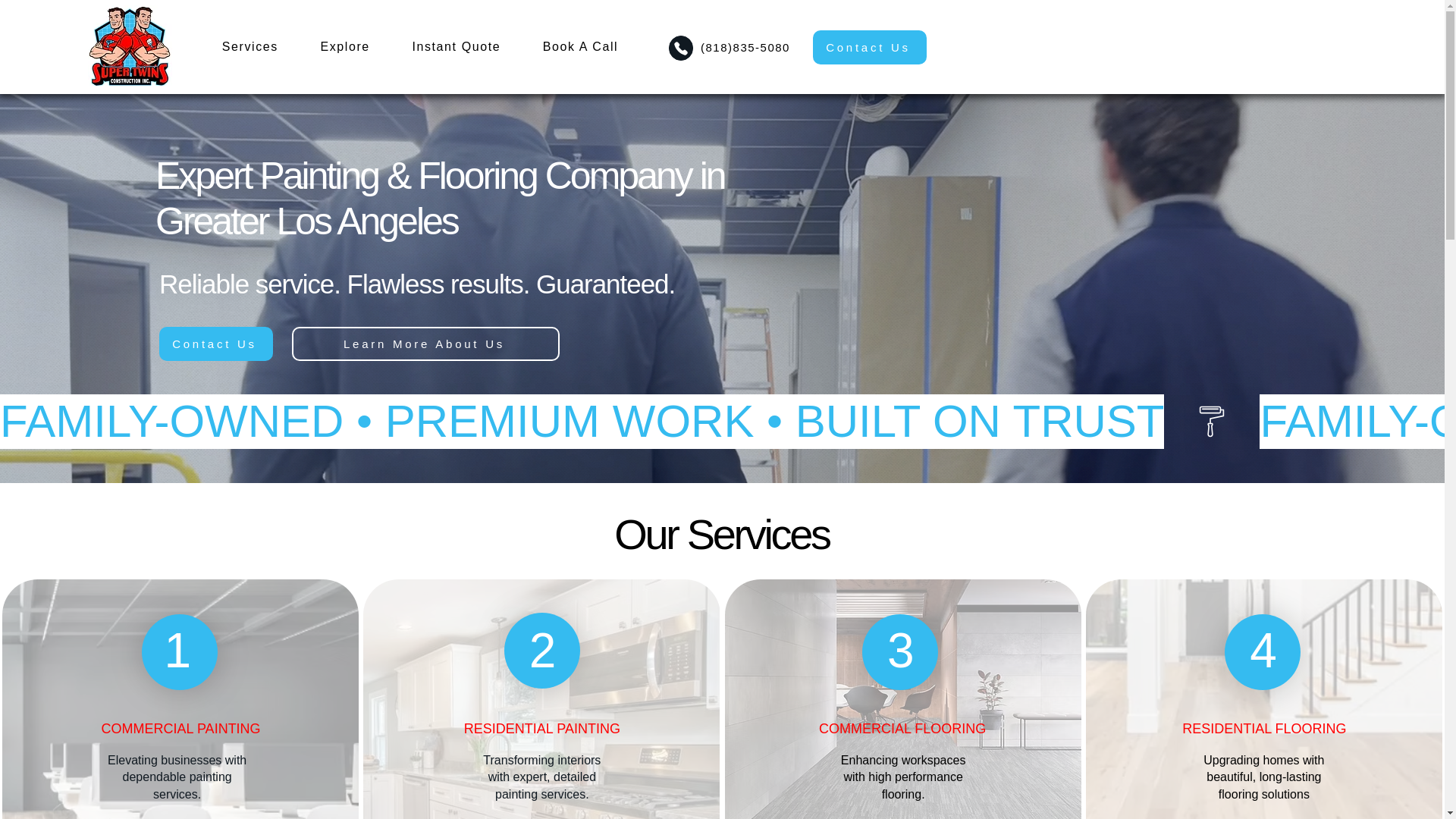 website screenshot of https://supertwinsconstruction.com/